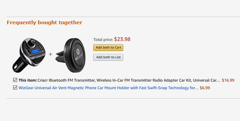 Frequently bough together Amazon page