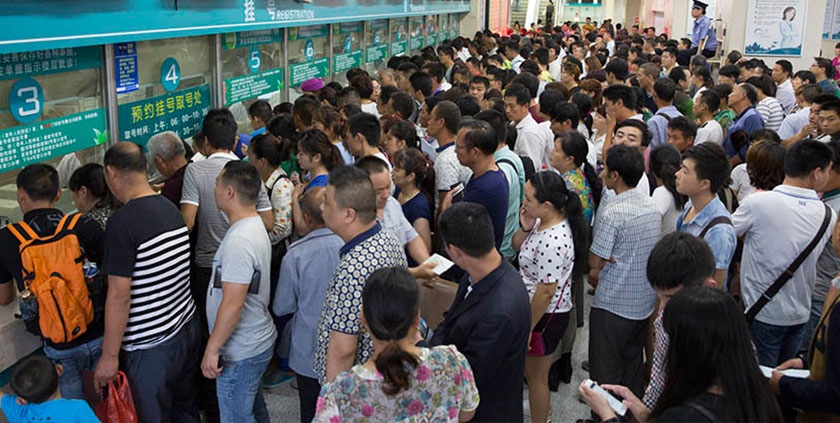 Chinese hospitals are always crowded