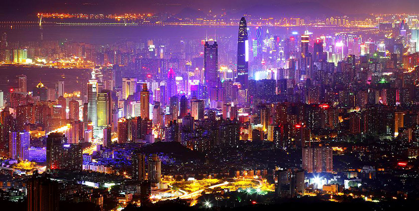 Shenzhen town at night